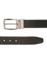 Load image into Gallery viewer, Teakwood Men's Premium Genuine Leather 2-in-1 Reversible Belt | Black &amp; Brown Natural Grain Leather Finish |Nickle Black Contour Pin Buckle | Adjustable 35 mm Dress Belt for Formal, Casual, Office &amp; Business Wear

