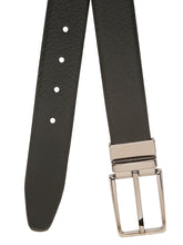 Load image into Gallery viewer, Teakwood Men's Premium Genuine Leather 2-in-1 Reversible Belt | Black &amp; Brown Pebble Grain Leather Finish | Nickel Black Linear Edge Pin Buckle | Adjustable 35 mm Dress Belt for Formal, Casual, Office &amp; Business Wear
