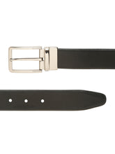 Load image into Gallery viewer, Teakwood Men's Premium Genuine Leather 2-in-1 Reversible Belt | Black &amp; Brown Dual-Sided Natural Grain Leather | Silver Rectangular Buckle | 35 mm Adjustable Belt for Formal, Casual &amp; Office Wear
