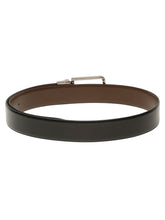 Load image into Gallery viewer, Teakwood Men's Premium Genuine Leather 2-in-1 Reversible Belt | Black &amp; Brown Natural Grain Leather Finish | Nickel Black  Slim Frame Pin Buckle | Adjustable 35 mm Dress Belt for Formal, Casual, Office &amp; Business Wear
