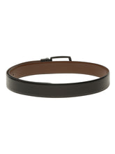 Load image into Gallery viewer, Teakwood Men's Premium Genuine Leather 2-in-1 Reversible Belt | Black &amp; Brown Crosshatch Textured Finish | Matte Black Contour Pin Buckle | Adjustable 35 mm Dress Belt for Formal, Casual, Office &amp; Business Wear
