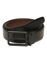 Load image into Gallery viewer, Teakwood Men's Premium Genuine Leather 2-in-1 Reversible Belt | Black &amp; Brown Natural Grain Leather Finish |Matte Black Slim Frame Pin Buckle | Adjustable 35 mm Dress Belt for Formal, Casual, Office &amp; Business Wear
