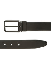 Load image into Gallery viewer, Teakwood Men's Premium Genuine Leather 2-in-1 Reversible Belt | Black &amp; Brown Natural Grain Leather Finish |Matte Black Slim Frame Pin Buckle | Adjustable 35 mm Dress Belt for Formal, Casual, Office &amp; Business Wear
