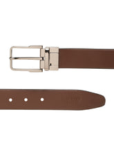 Load image into Gallery viewer, Teakwood Men's Premium Genuine Leather 2-in-1 Reversible Belt | Black &amp; Brown Natural Grain Leather Finish |Nickle Black Classic Angular Pin Buckle | Adjustable 35 mm Dress Belt for Formal, Casual, Office &amp; Business Wear
