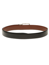 Load image into Gallery viewer, Teakwood Men's Premium Genuine Leather 2-in-1 Reversible Belt | Black &amp; Brown Fine Leather Finish | Silver  Rectangular Pin Buckle | Adjustable 35 mm Dress Belt for Formal, Casual, Office &amp; Business Wear
