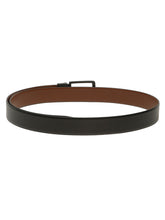 Load image into Gallery viewer, Teakwood Men's Premium Genuine Leather 2-in-1 Reversible Belt | Black &amp; Brown Crosshatch Textured Finish | Matte Black Refined Slim Frame Pin Buckle | Adjustable 35 mm Dress Belt for Formal, Casual, Office &amp; Business Wear
