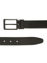 Load image into Gallery viewer, Teakwood Men's Premium Genuine Leather 2-in-1 Reversible Belt | Black &amp; Brown Crosshatch Textured Finish | Matte Black Refined Slim Frame Pin Buckle | Adjustable 35 mm Dress Belt for Formal, Casual, Office &amp; Business Wear
