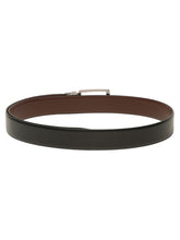 Load image into Gallery viewer, Teakwood Men's Premium Genuine Leather 2-in-1 Reversible Belt | Black &amp; Brown Natural Grain Leather Finish |Nickle Black Classic Curved Pin Buckle | Adjustable 35 mm Dress Belt for Formal, Casual, Office &amp; Business Wear
