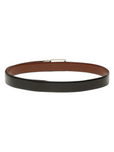 Load image into Gallery viewer, Teakwood Men's Premium Genuine Leather 2-in-1 Reversible Belt | Black &amp; Brown Fine Leather Finish | Silver Refined Slim Frame Pin Buckle | Adjustable 35 mm Dress Belt for Formal, Casual, Office &amp; Business Wear
