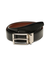 Load image into Gallery viewer, Teakwood Men's Premium Genuine Leather 2-in-1 Reversible Belt | Black &amp; Brown Fine Leather Finish | Silver Refined Slim Frame Pin Buckle | Adjustable 35 mm Dress Belt for Formal, Casual, Office &amp; Business Wear
