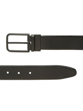 Load image into Gallery viewer, Teakwood Men's Premium Genuine Leather 2-in-1 Reversible Belt | Black &amp; Brown Crosshatch Textured Finish | Matte Black Radius Pin Buckle | Adjustable 35 mm Dress Belt for Formal, Casual, Office &amp; Business Wear
