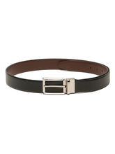 Load image into Gallery viewer, Teakwood Men's Premium Genuine Leather 2-in-1 Reversible Belt | Black &amp; Brown Fine Leather Finish |Nickle Black Rounded Rectangular Pin Buckle | Adjustable 35 mm Dress Belt for Formal, Casual, Office &amp; Business Wear

