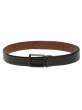 Load image into Gallery viewer, Teakwood Men's Premium Genuine Leather 2-in-1 Reversible Belt | Black &amp; Brown Crosshatch Textured Finish | Matte Black Contour Pin Buckle | Adjustable 35 mm Dress Belt for Formal, Casual, Office &amp; Business Wear
