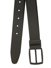 Load image into Gallery viewer, Teakwood Men's Premium Genuine Leather 2-in-1 Reversible Belt | Black &amp; Brown Crosshatch Textured Finish | Matte Black Contour Pin Buckle | Adjustable 35 mm Dress Belt for Formal, Casual, Office &amp; Business Wear
