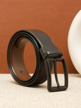 Load image into Gallery viewer, Teakwood Men's Premium Genuine Leather 2-in-1 Reversible Belt | Black &amp; Brown Natural Grain Leather Finish | Matte Black  Classic Edge Pin Buckle | Adjustable 35 mm Dress Belt for Formal, Casual, Office &amp; Business Wear
