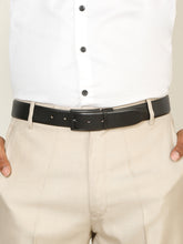 Load image into Gallery viewer, Teakwood Men's Premium Genuine Leather 2-in-1 Reversible Belt | Black &amp; Brown Natural Grain Leather Finish |Matte Black Classic Tapered Pin Buckle | Adjustable 35 mm Dress Belt for Formal, Casual, Office &amp; Business Wear
