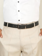 Load image into Gallery viewer, Teakwood Men's Premium Genuine Leather 2-in-1 Reversible Belt | Black &amp; Brown Crosshatch Textured Finish | Nickle Black Linear Pin Buckle | Adjustable 35 mm Dress Belt for Formal, Casual, Office &amp; Business Wear
