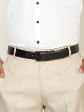 Load image into Gallery viewer, Teakwood Men's Premium Genuine Leather 2-in-1 Reversible Belt | Black &amp; Brown Fine Leather Finish |Silver  Rounded Rectangular Pin Buckle | Adjustable 35 mm Dress Belt for Formal, Casual, Office &amp; Business Wear
