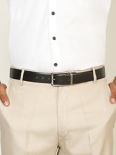 Load image into Gallery viewer, Teakwood Men's Premium Genuine Leather 2-in-1 Reversible Belt | Black &amp; Brown Natural Grain Leather Finish |Linear Brushed Pin Buckle | Adjustable 35 mm Dress Belt for Formal, Casual, Office &amp; Business Wear
