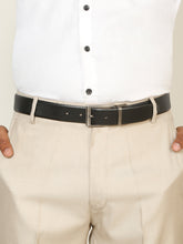 Load image into Gallery viewer, Teakwood Men's Premium Genuine Leather 2-in-1 Reversible Belt | Black &amp; Brown Crosshatch Textured Finish | Brushed Square Rectangular Pin Buckle | Adjustable 35 mm Dress Belt for Formal, Casual, Office &amp; Business Wear

