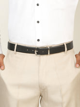 Load image into Gallery viewer, Teakwood Men's Premium Genuine Leather 2-in-1 Reversible Belt | Black &amp; Brown Crosshatch Textured Finish | Silver  Classic Curved Pin Buckle | Adjustable 35 mm Dress Belt for Formal, Casual, Office &amp; Business Wear
