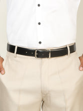 Load image into Gallery viewer, Teakwood Men's Premium Genuine Leather 2-in-1 Reversible Belt | Black &amp; Brown Fine Leather Finish | Silver Contour Pin Buckle | Adjustable 35 mm Dress Belt for Formal, Casual, Office &amp; Business Wear
