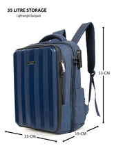 Load image into Gallery viewer, Teakwood Leathers Unisex 35L Laptop Backpack | Hard Shell Front Panel | 3-Digit Security Lock | Fits Up to 18 Inch Laptop | Trolley Sleeve, Multiple Pockets &amp; Bottle Holders | Travel, Office &amp; Business Backpack
