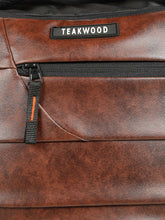 Load image into Gallery viewer, Teakwood Leathers Unisex 35L Laptop Backpack | Premium Vegan Leather | Fits Up to 18 Inch Laptop | Trolley Sleeve, 2 Main Compartments, 2 Front Zip Pockets &amp; Dual Bottle Holders | Travel, Office &amp; Business Backpack, Brown
