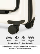 Load image into Gallery viewer, Teakwood Smart Cabin Trolley Suitcase with Front Laptop Compartment, TSA Lock, 360° Silent Dual Spinner Wheels, Scratch-Resistant &amp; Water-Resistant Hard Shell Luggage for Business &amp; Leisure Travel
