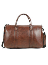 Load image into Gallery viewer, Teakwood Leathers Unisex 50L Vegan Leather Duffle Bag | Large Travel Bag | Detachable Shoulder Strap | Spacious Main Compartment &amp; Side Zip Pocket | Weekend, Gym &amp; Business Travel Bag, Brown
