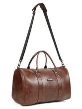 Load image into Gallery viewer, Teakwood Leathers Unisex 50L Vegan Leather Duffle Bag | Large Travel Bag | Detachable Shoulder Strap | Spacious Main Compartment &amp; Side Zip Pocket | Weekend, Gym &amp; Business Travel Bag, Brown
