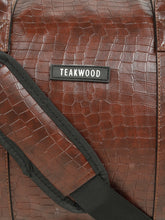 Load image into Gallery viewer, Teakwood Leathers Unisex Vegan Leather Travel Duffel Bag | 50L Large Capacity | Croco Textured Weekender Bag | Dual Carry Handles &amp; Detachable Shoulder Strap | Overnight, Gym &amp; Business Travel Bag

