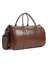 Load image into Gallery viewer, Teakwood Leathers Unisex Vegan Leather Travel Duffel Bag | 50L Large Capacity | Croco Textured Weekender Bag | Dual Carry Handles &amp; Detachable Shoulder Strap | Overnight, Gym &amp; Business Travel Bag

