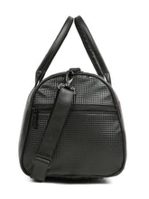 Load image into Gallery viewer, Teakwood Leathers Unisex Vegan Leather Duffel Bag | 50L Large Capacity Travel &amp; Weekender Bag | Geometric Embossed Texture | Adjustable Shoulder Strap | Gym, Travel &amp; Business Bag | Black
