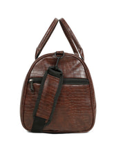Load image into Gallery viewer, Teakwood Leathers Unisex Vegan Leather Travel Duffel Bag | 50L Large Capacity | Croco Textured Weekender Bag | Dual Carry Handles &amp; Detachable Shoulder Strap | Overnight, Gym &amp; Business Travel Bag
