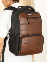 Load image into Gallery viewer, Teakwood Leathers Unisex 35L Laptop Backpack | Premium Vegan Leather | Fits Up to 18 Inch Laptop | Trolley Sleeve, 2 Main Compartments, 2 Front Zip Pockets &amp; Dual Bottle Holders | Travel, Office &amp; Business Backpack, Brown
