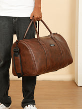 Load image into Gallery viewer, Teakwood Leathers Unisex 50L Vegan Leather Duffle Bag | Large Travel Bag | Detachable Shoulder Strap | Spacious Main Compartment &amp; Side Zip Pocket | Weekend, Gym &amp; Business Travel Bag, Brown
