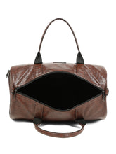Load image into Gallery viewer, Teakwood Leathers Unisex Vegan Leather Travel Duffel Bag | 50L Large Capacity | Croco Textured Weekender Bag | Dual Carry Handles &amp; Detachable Shoulder Strap | Overnight, Gym &amp; Business Travel Bag
