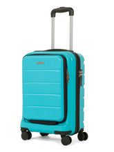 Load image into Gallery viewer, Teakwood Smart Cabin Trolley Suitcase with Front Laptop Compartment, TSA Lock, 360° Silent Dual Spinner Wheels, Scratch-Resistant &amp; Water-Resistant Hard Shell Luggage for Business &amp; Leisure Travel
