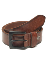 Load image into Gallery viewer, Men’s Genuine Leather Belt, Pebble Grain Texture, Pin Buckle, Rugged Casual Wear
