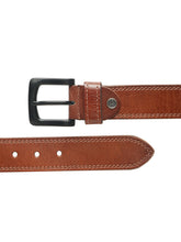 Load image into Gallery viewer, Men’s Genuine Leather Belt, Pebble Grain Texture, Pin Buckle, Rugged Casual Wear
