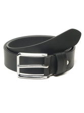 Load image into Gallery viewer, Men’s Genuine Leather Belt, Pebble Grain Texture, Pin Buckle, Rugged Casual Wear, Black

