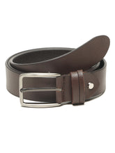 Load image into Gallery viewer, Men’s Genuine Leather Belt, Pebble Grain Texture, Pin Buckle, Rugged Casual Wear, Black

