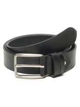 Load image into Gallery viewer, Men’s Genuine Leather Belt, Pebble Grain Texture, Pin Buckle, Rugged Casual Wear, Black
