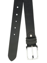 Load image into Gallery viewer, Men’s Genuine Leather Belt, Pebble Grain Texture, Pin Buckle, Rugged Casual Wear, Black
