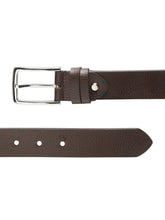 Load image into Gallery viewer, Men’s Genuine Leather Belt, Pebble Grain Texture, Pin Buckle, Rugged Casual Wear, Black
