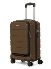 Load image into Gallery viewer, Teakwood Smart Cabin Trolley Suitcase with Front Laptop Compartment, TSA Lock, 360° Silent Dual Spinner Wheels, Scratch-Resistant &amp; Water-Resistant Hard Shell Luggage for Business &amp; Leisure Travel
