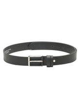 Load image into Gallery viewer, Men’s Genuine Leather Belt, Pebble Grain Texture, Pin Buckle, Rugged Casual Wear, Black

