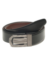 Load image into Gallery viewer, Men Black &amp; Brown Solid Reversible Leather Belt
