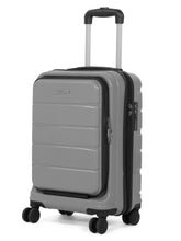 Load image into Gallery viewer, Teakwood Smart Cabin Trolley Suitcase with Front Laptop Compartment, TSA Lock, 360° Silent Dual Spinner Wheels, Scratch-Resistant &amp; Water-Resistant Hard Shell Luggage for Business &amp; Leisure Travel
